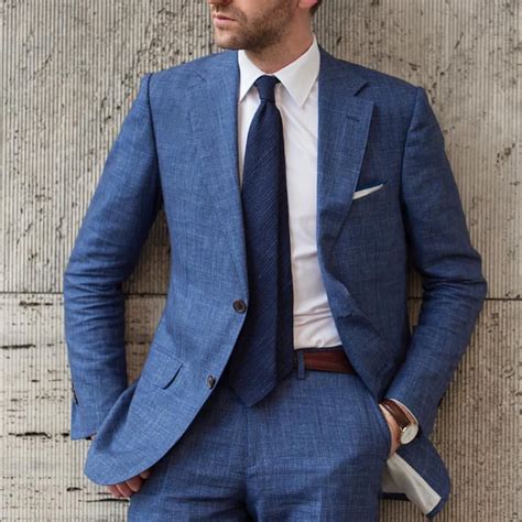 navy blue linen suit